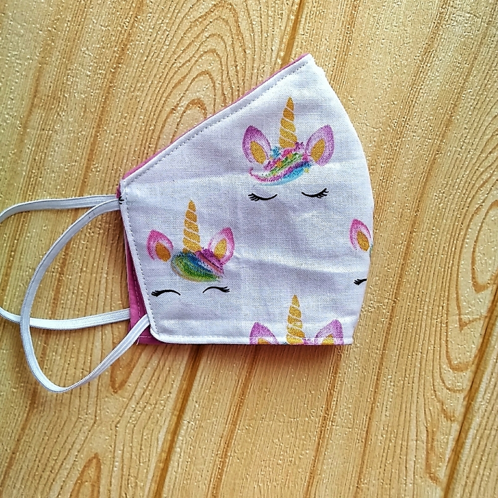 Girls Unicorn Rainbow Face Mask - Picture 2 of 4